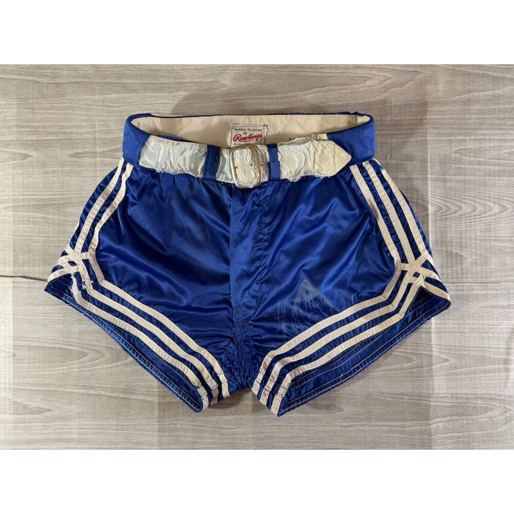 Rawlings Action Tailored Athletic Shorts Sz 32 color blue Vintage 40's 50's